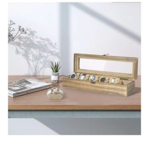 NEW 6 Slot Wood Box Watch Organizer​ - Picture 5 of 6